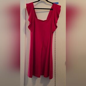 French Connection | Coral ruffled sleeveless dress | Size 8